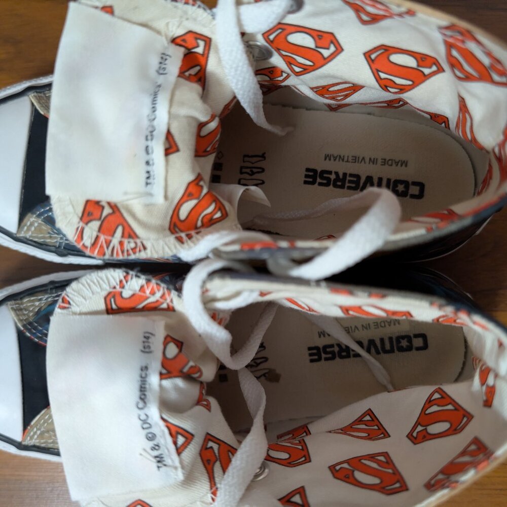 CONVERSE ALL STAR Superman DC Comics High Top Sneakers W 8 / M 6 Canvas Shoes - Picture 5 of 8